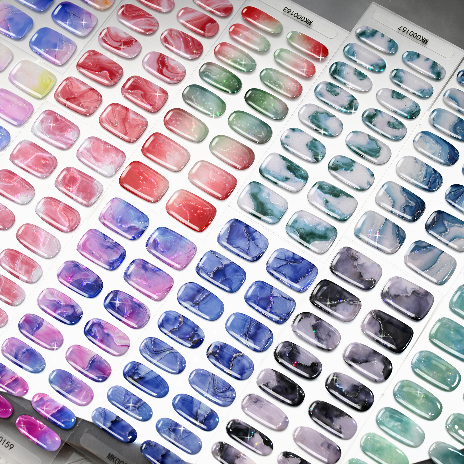 16 Pcs/Sheet Blue Purple Marbl - Full Cover Adhesive ulasan dan harga