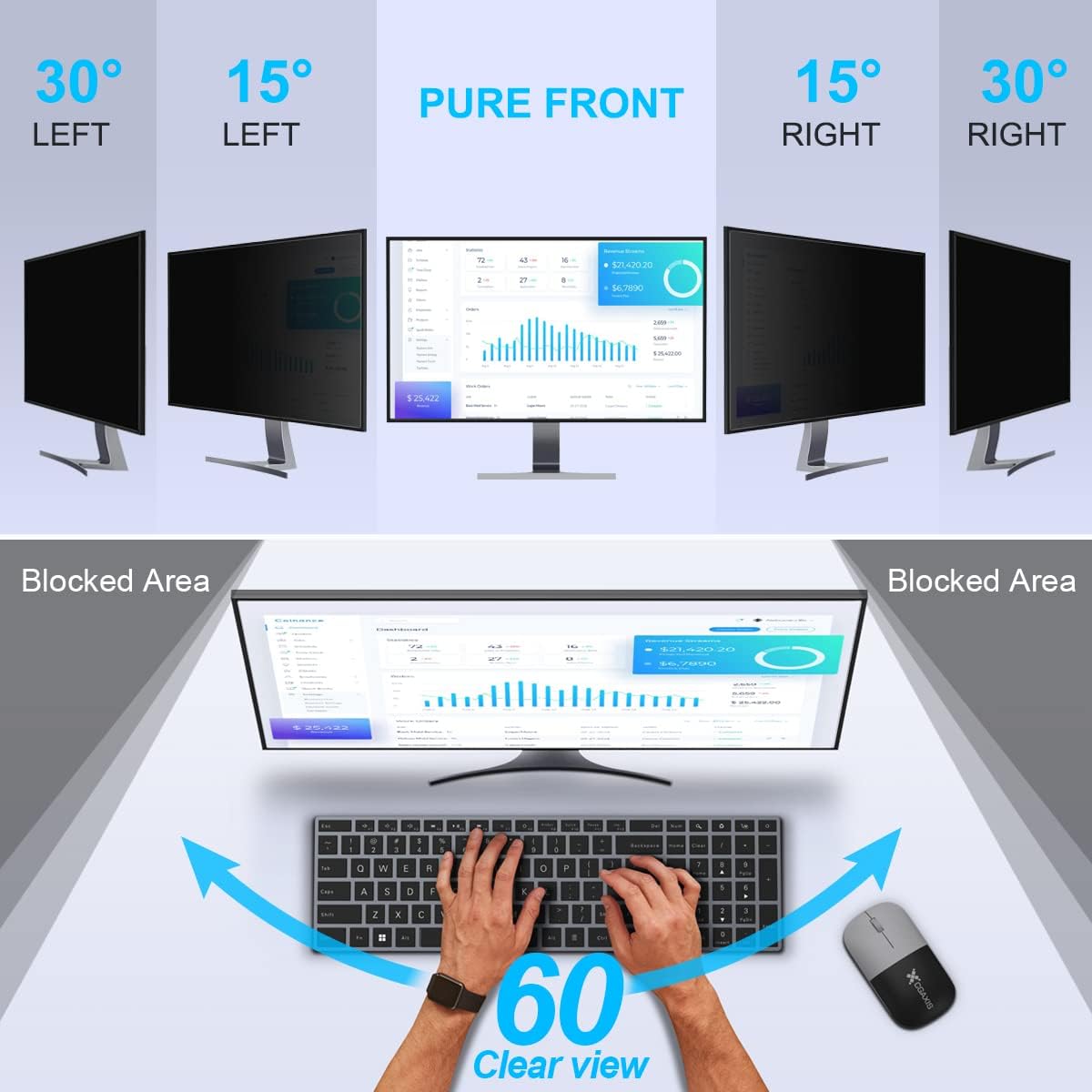 2 Pack 24 Inch Computer Privac - Privacy Filter 2Pack ulasan dan harga