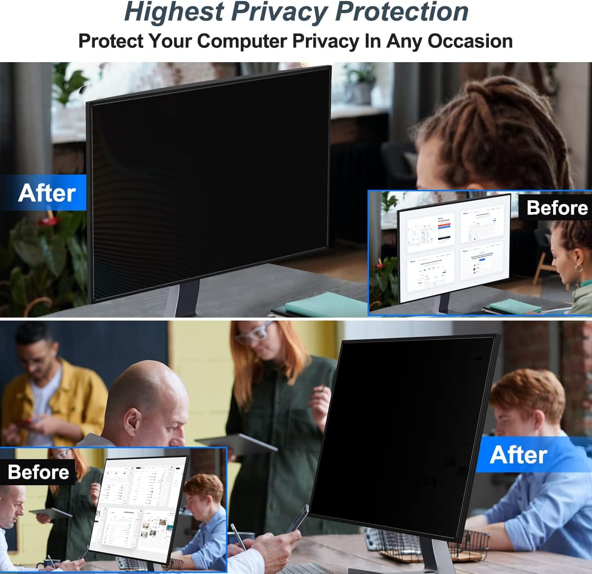 2 Pack 24 Inch Computer Privac - Privacy Filter 2Pack ulasan dan harga