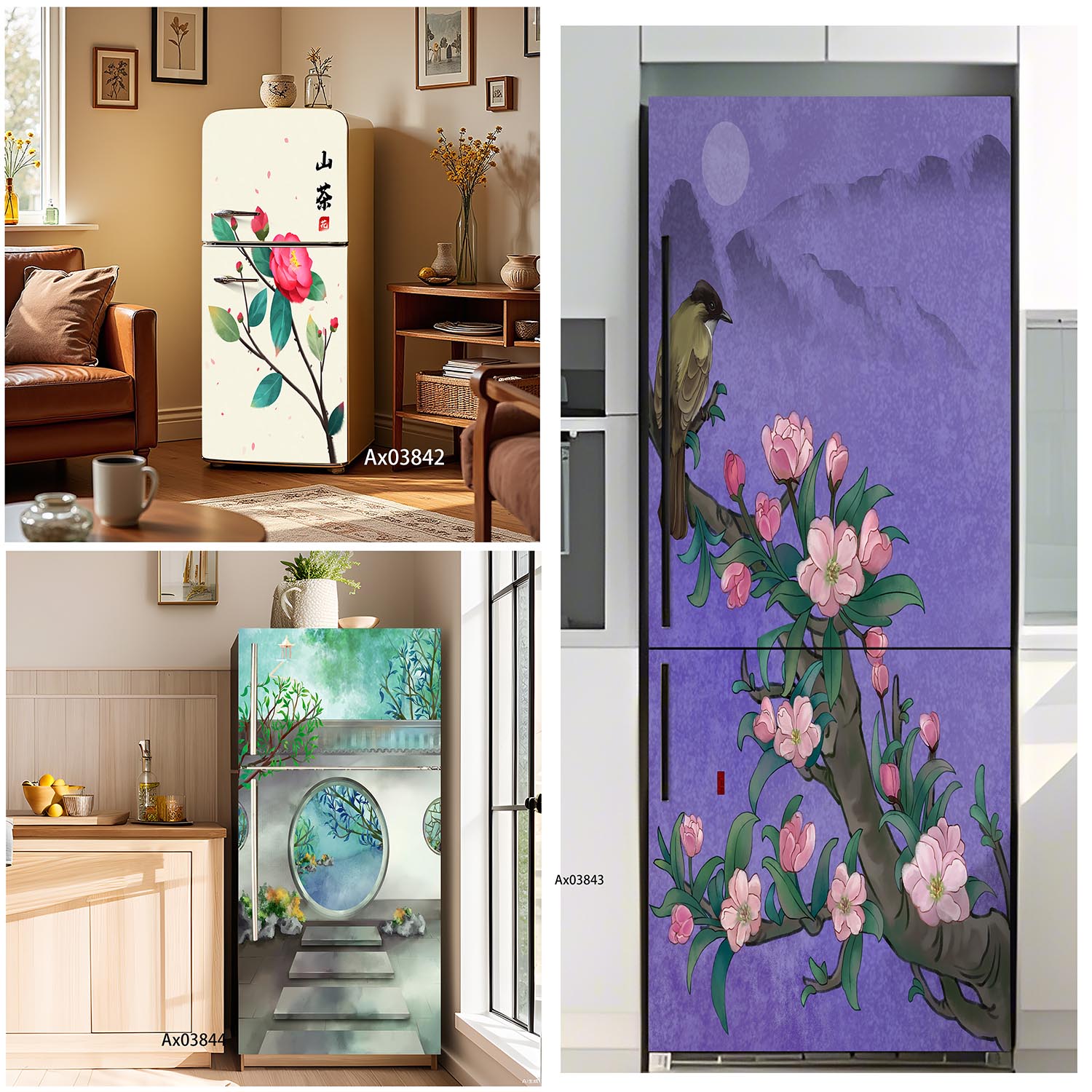 Zen Garden View Fridge Sticker - Full Cover Adhesive ulasan dan harga