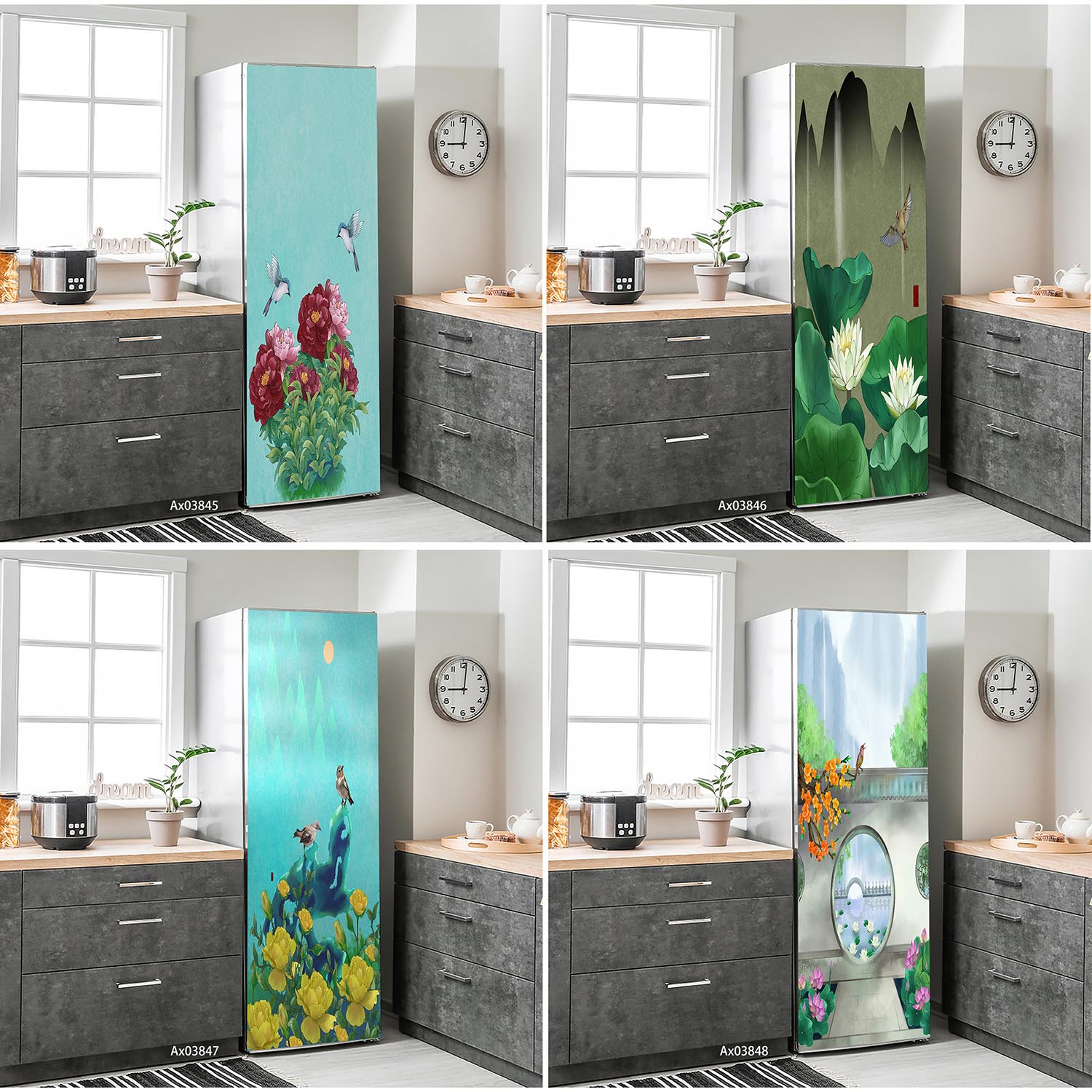 Zen Garden View Fridge Sticker - Full Cover Adhesive ulasan dan harga