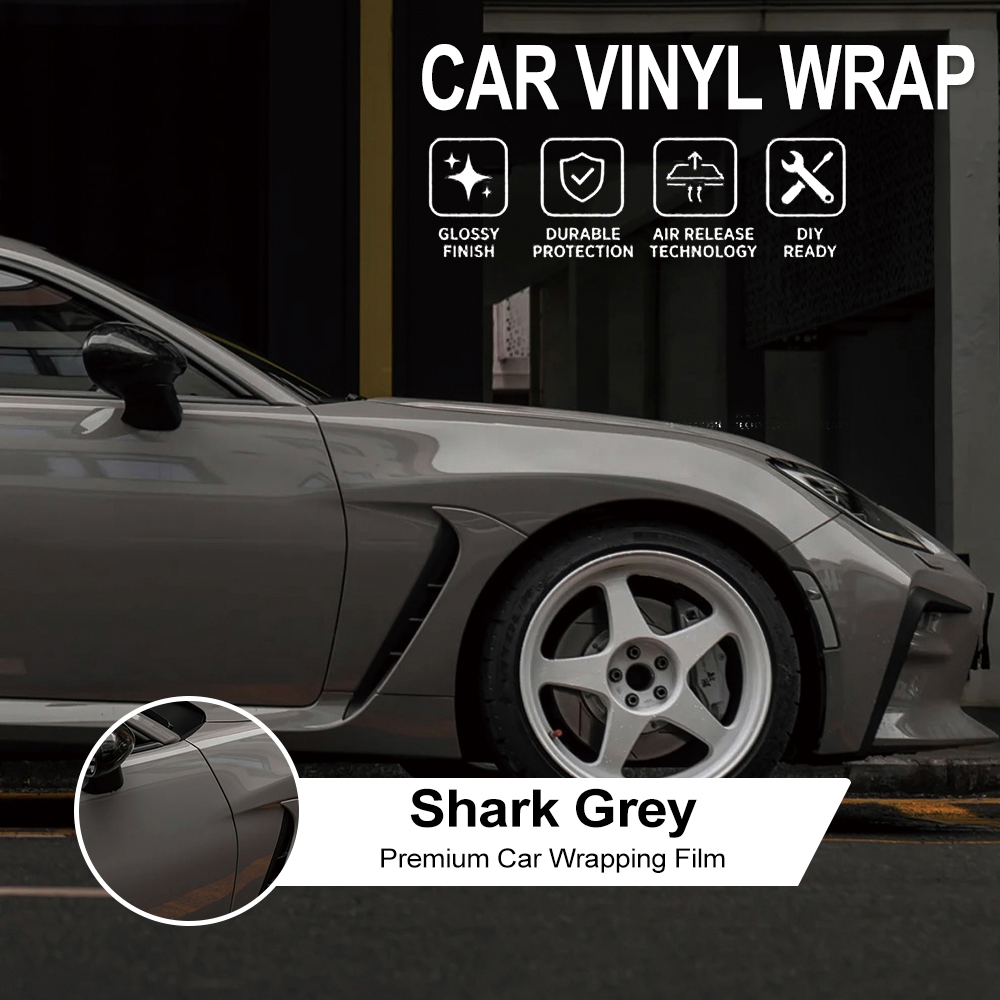 Premium Shark Grey Car Vinyl W - Air Bubble Remover ulasan dan harga