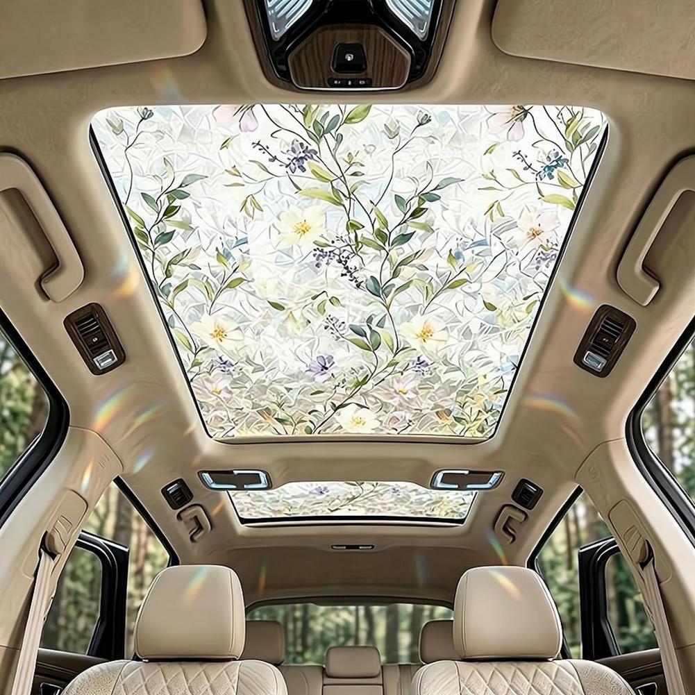 Floral Stained Glass Car Sunro - Privacy Screen Protector ulasan dan harga