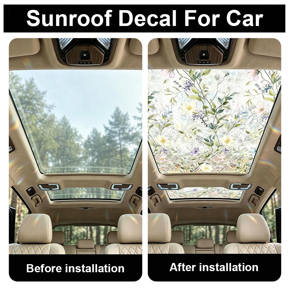 Floral Stained Glass Car Sunro - Privacy Screen Protector ulasan dan harga
