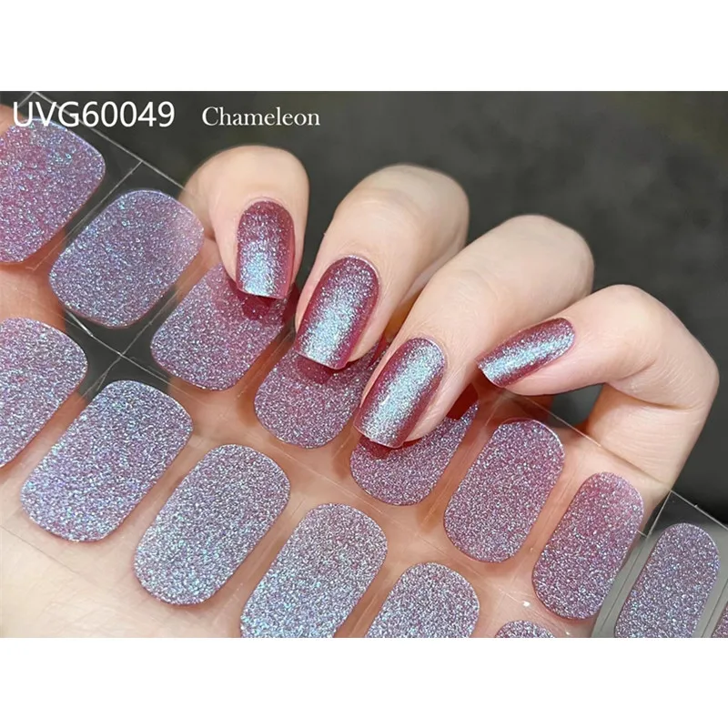 16/18/20Tips Gel Nail Stcikers - Full Cover Adhesive ulasan dan harga