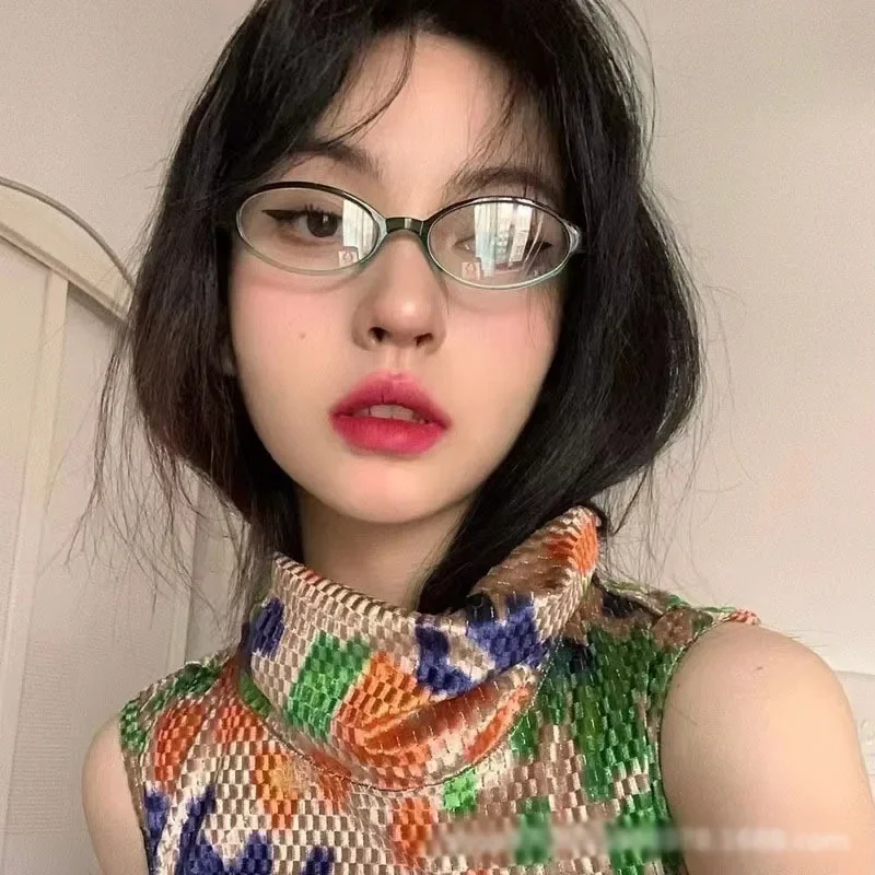 Retro Oval Glasses Women Girls - Anti Blue Light Film ulasan dan harga
